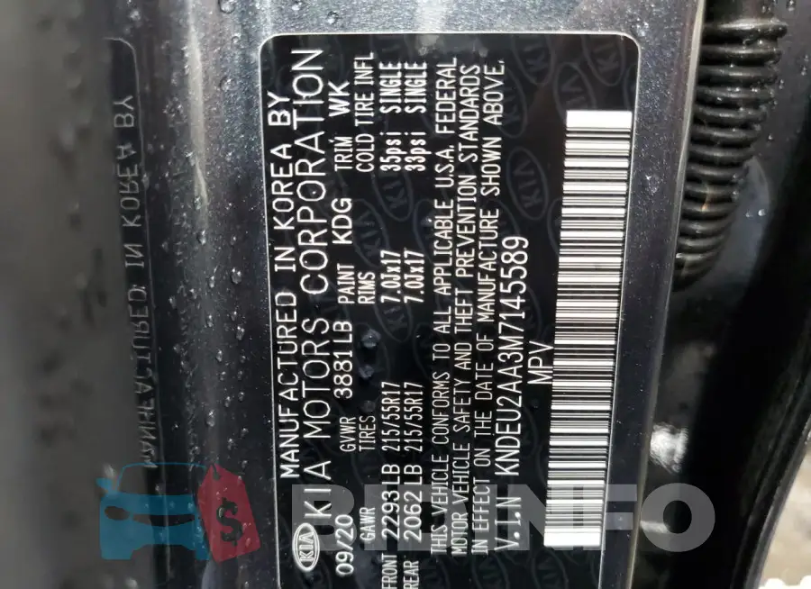 KNDEU2AA3M7145589 Photo# 14