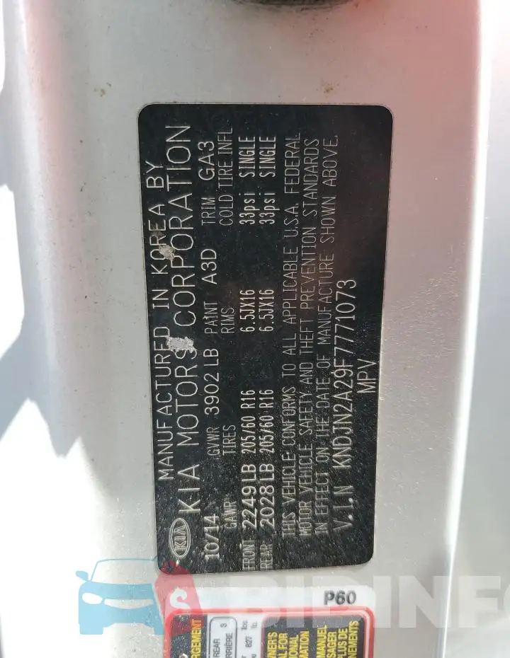 KNDJN2A29F7771073 Photo# 13