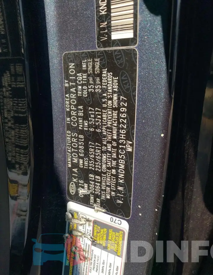 KNDMB5C13H6226927 Photo# 12