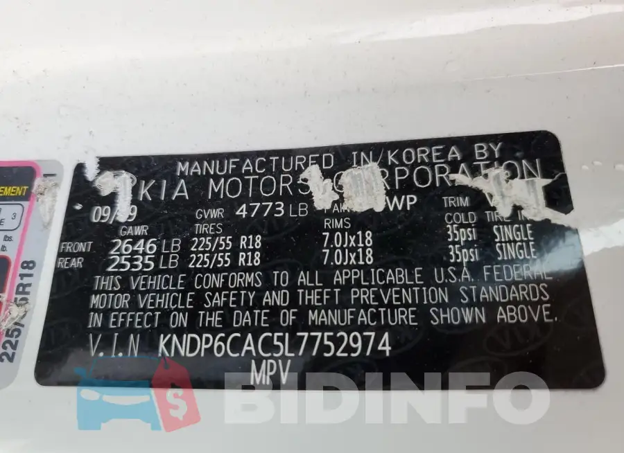 KNDP6CAC5L7752974 Photo# 12