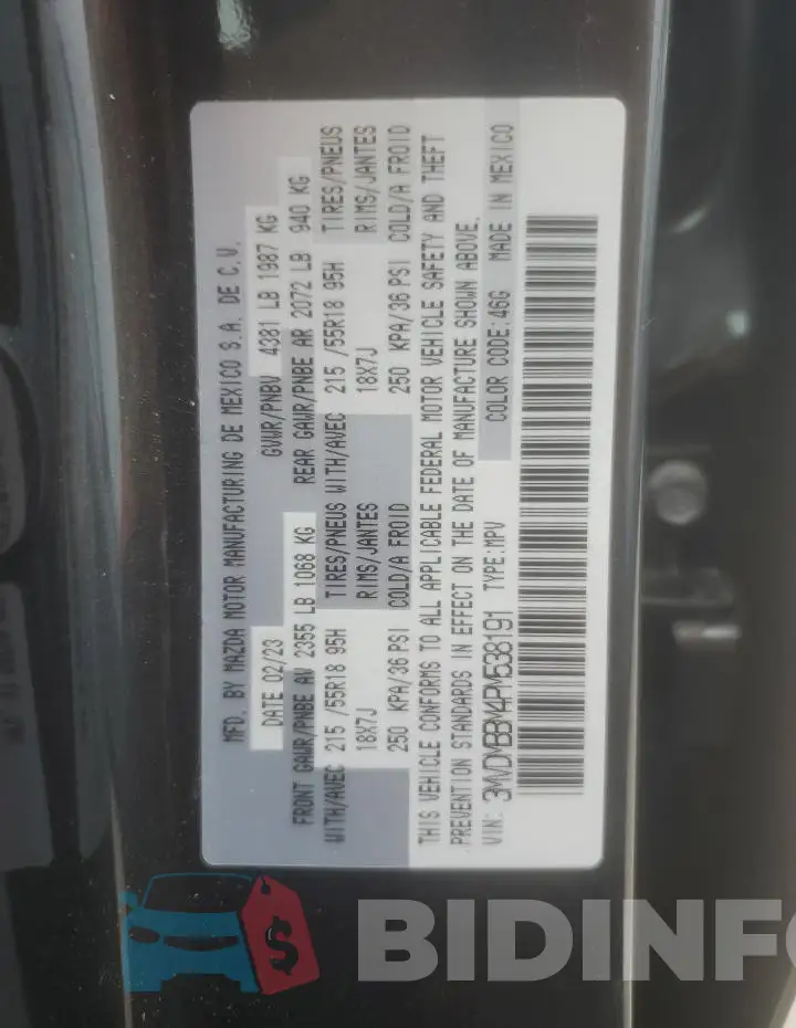 3MVDMBBM4PM538191 Photo# 13