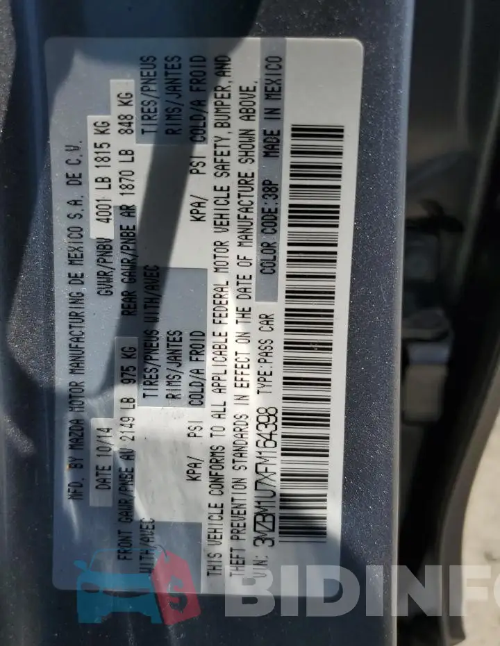 3MZBM1U7XFM164398 Photo# 12