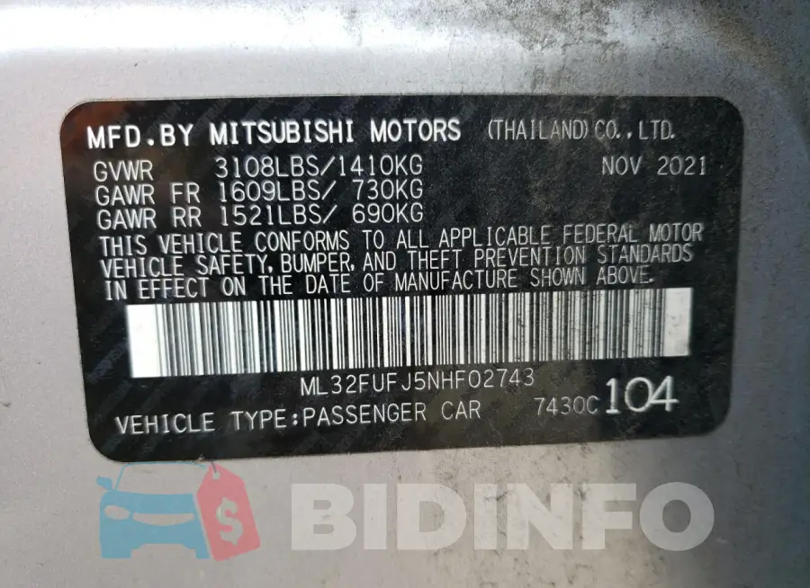 ML32FUFJ5NHF02743 Photo# 12