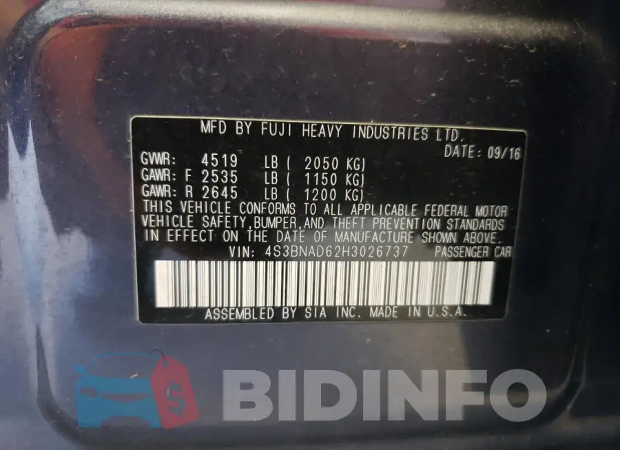 4S3BNAD62H3026737 Photo# 13