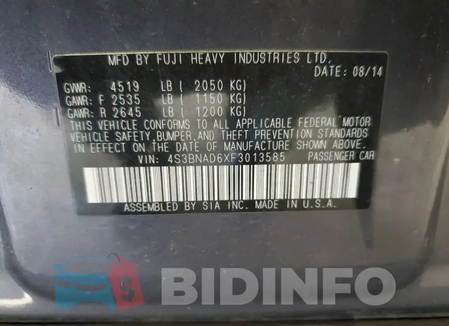 4S3BNAD6XF3013585 Photo# 12
