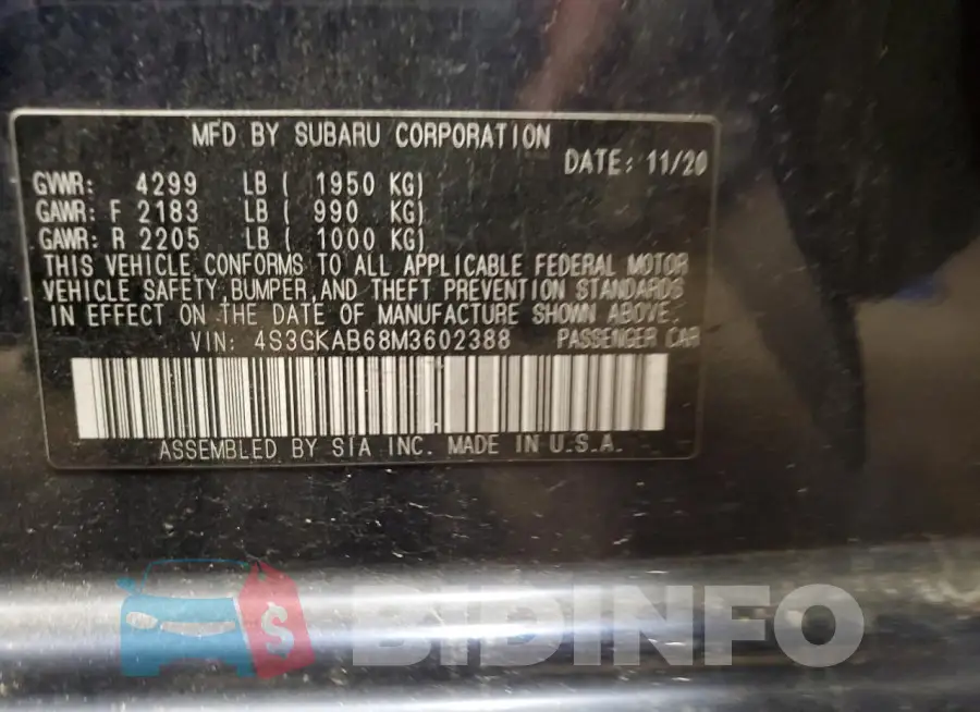 4S3GKAB68M3602388 Photo# 12