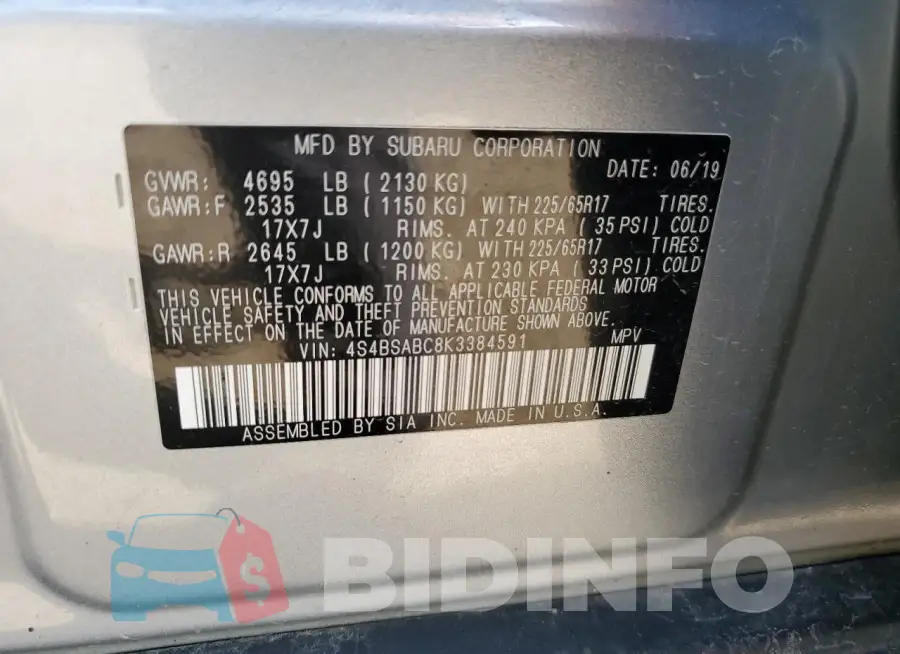 4S4BSABC8K3384591 Photo# 12