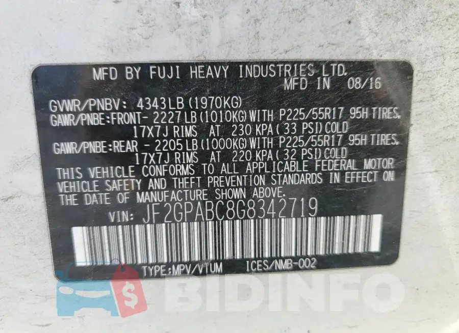 JF2GPABC8G8342719 Photo# 12