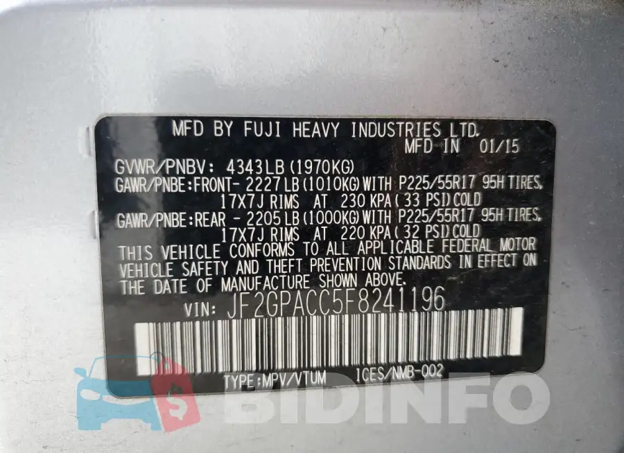 JF2GPACC5F8241196 Photo# 12
