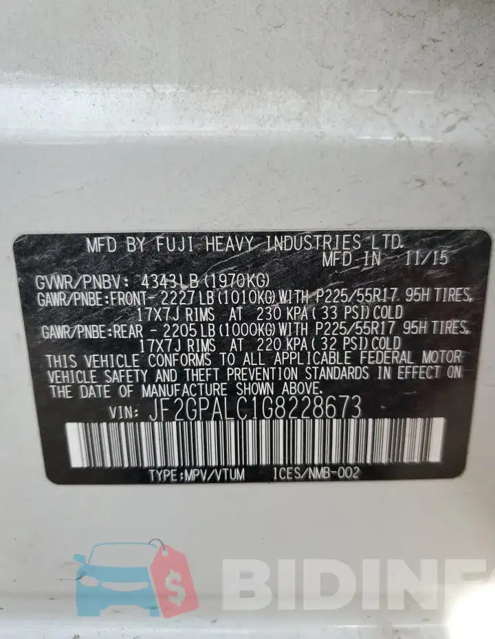 JF2GPALC1G8228673 Photo# 12