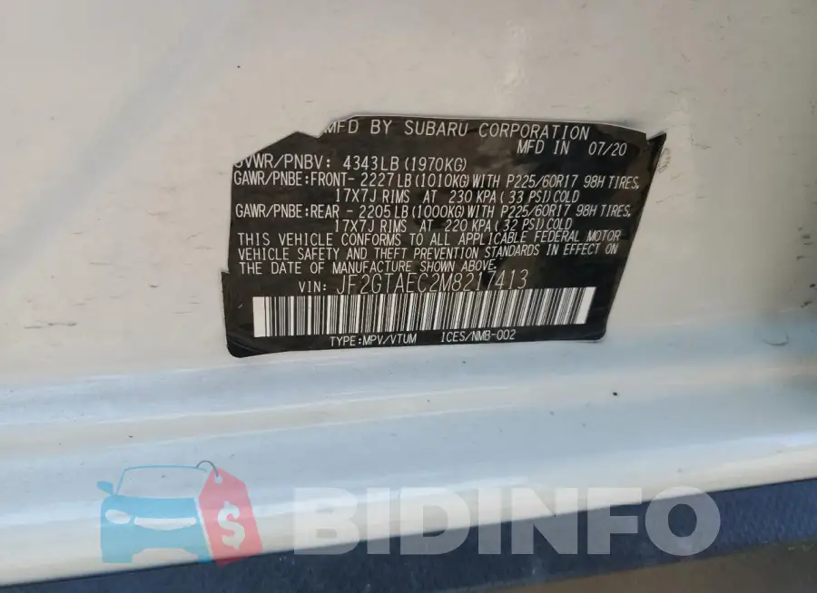 JF2GTAEC2M8217413 Photo# 13