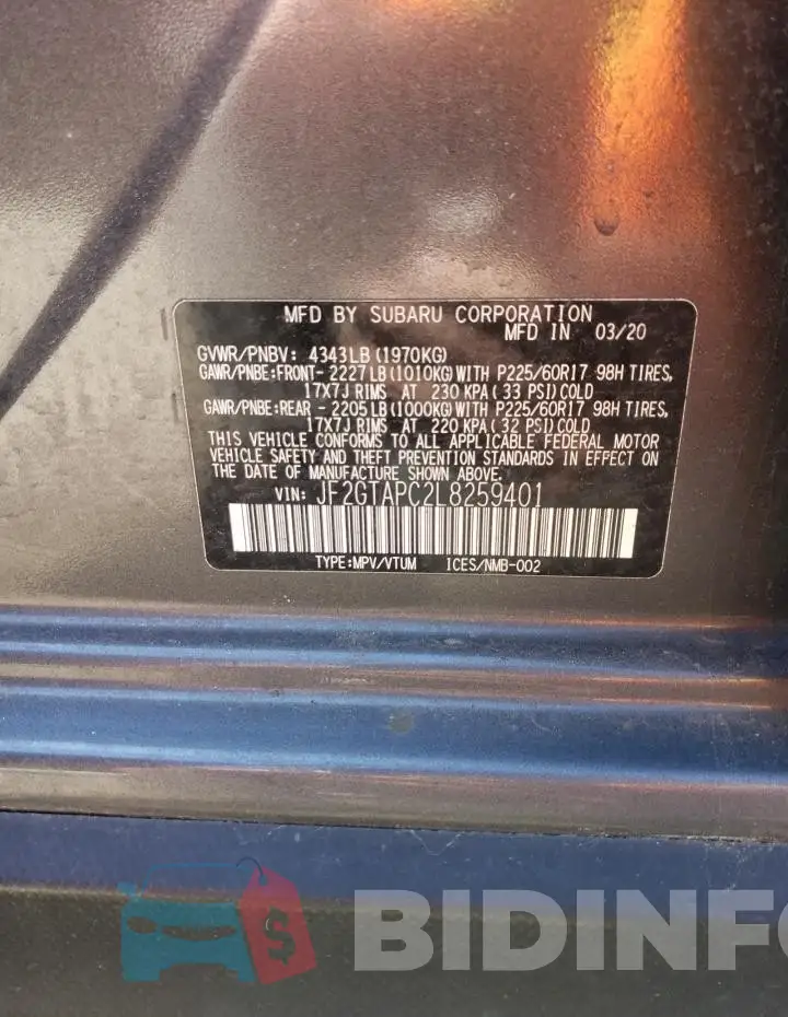 JF2GTAPC2L8259401 Photo# 12