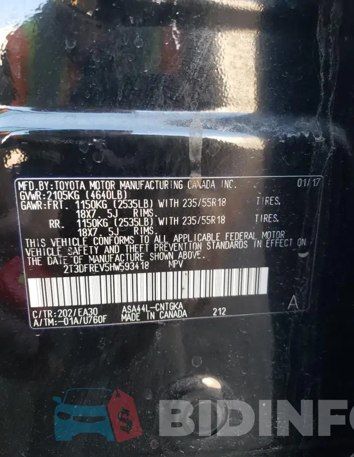2T3DFREV5HW593418 Photo# 13