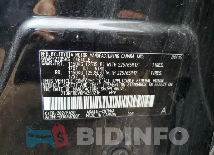 2T3RFREV8FW290216 Photo# 12
