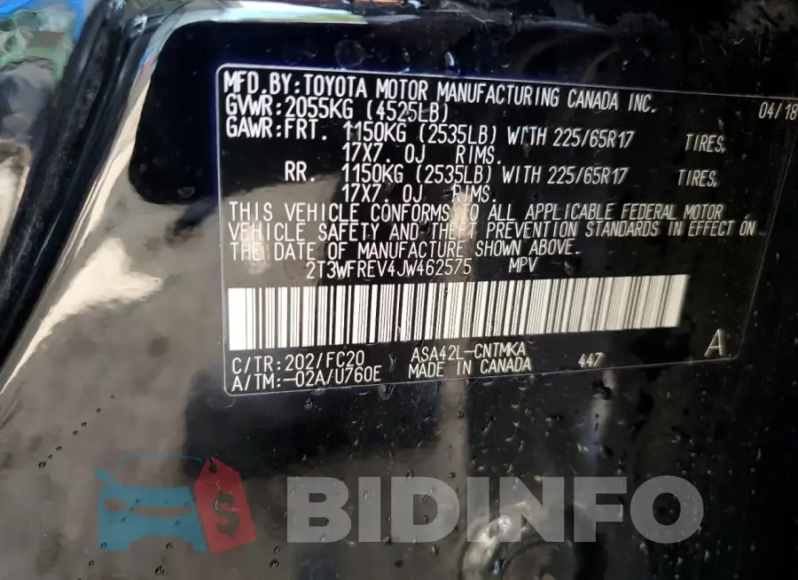 2T3WFREV4JW462575 Photo# 13