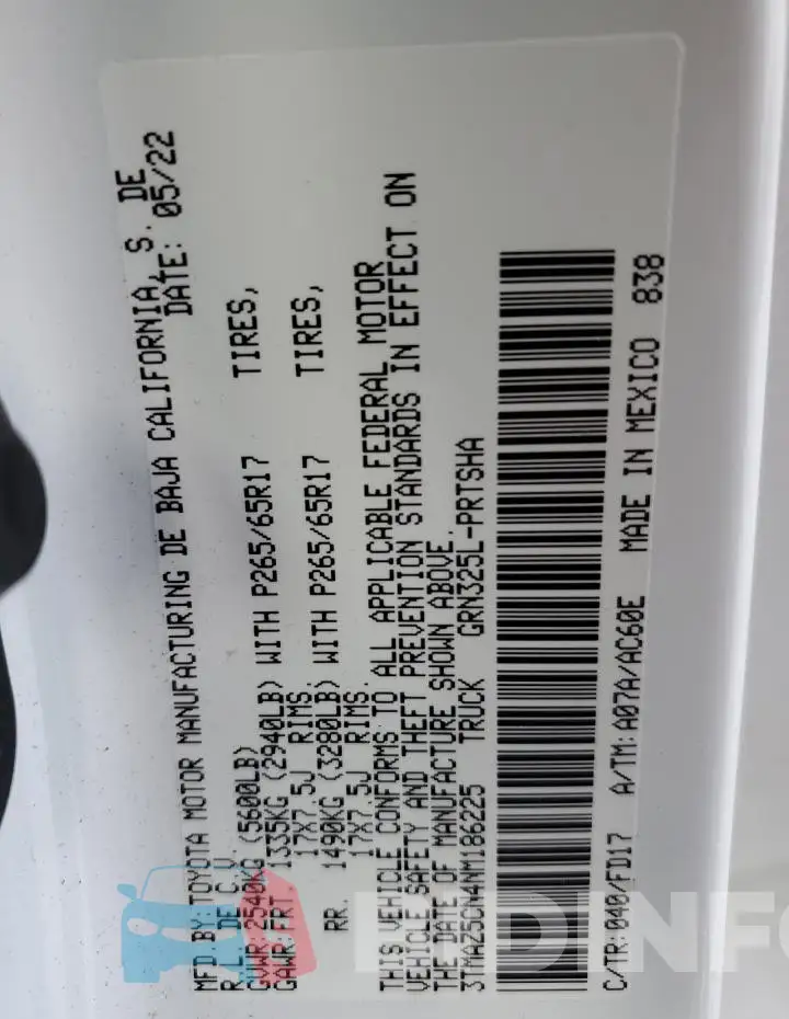 3TMAZ5CN4NM186225 Photo# 12