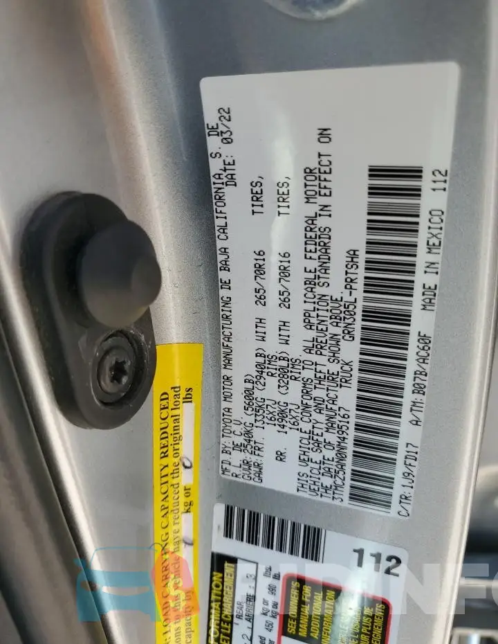 3TMCZ5AN0NM495167 Photo# 12