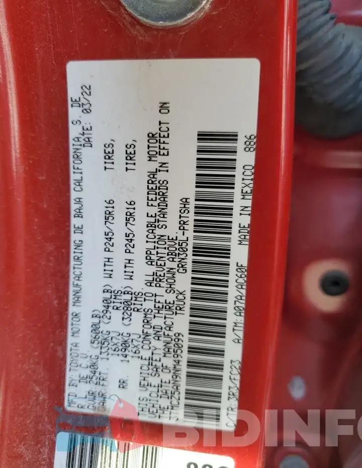 3TMCZ5AN9NM495099 Photo# 13