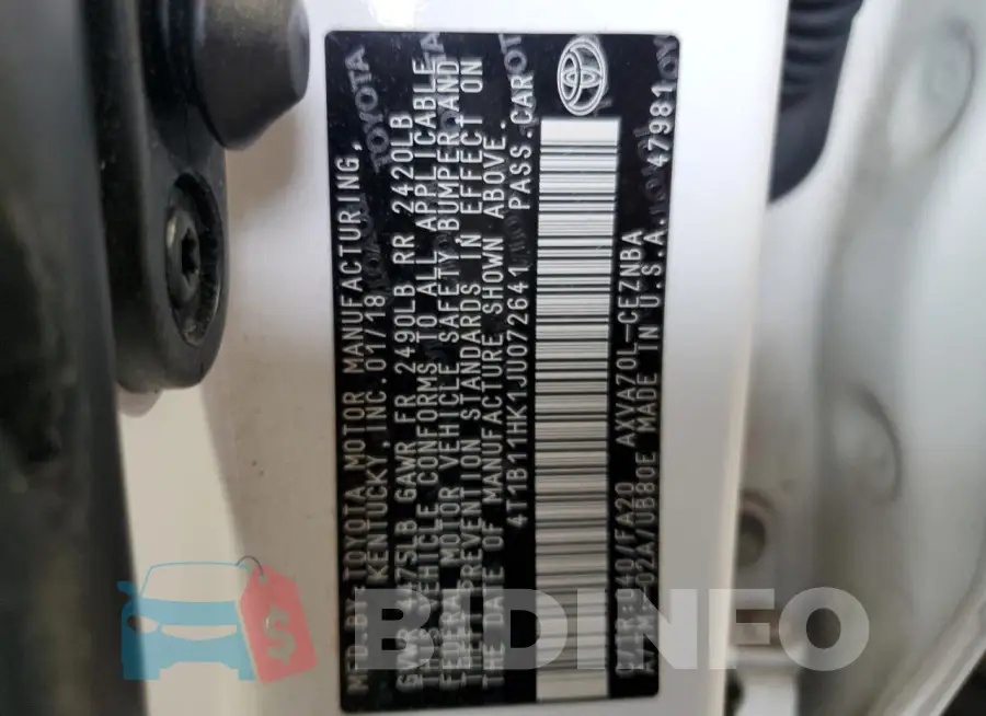 4T1B11HK1JU072641 Photo# 13