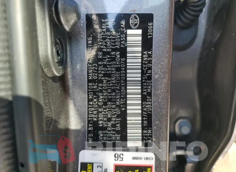 4T1C11BKXPU094076 Photo# 12
