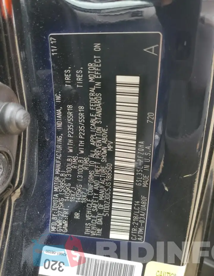 5TDDZ3DC5JS188560 Photo# 13