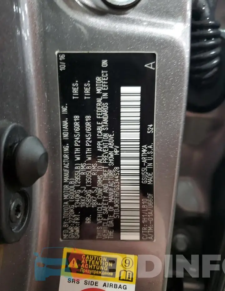 5TDJKRFH7GS344528 Photo# 13
