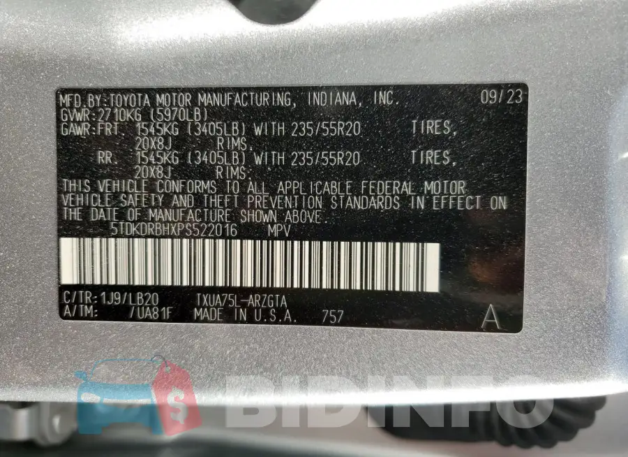 5TDKDRBHXPS522016 Photo# 14