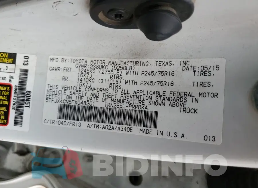 5TFJX4GN5FX048201 Photo# 13