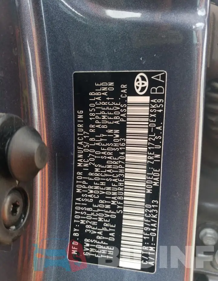 5YFBURHE3HP704163 Photo# 12