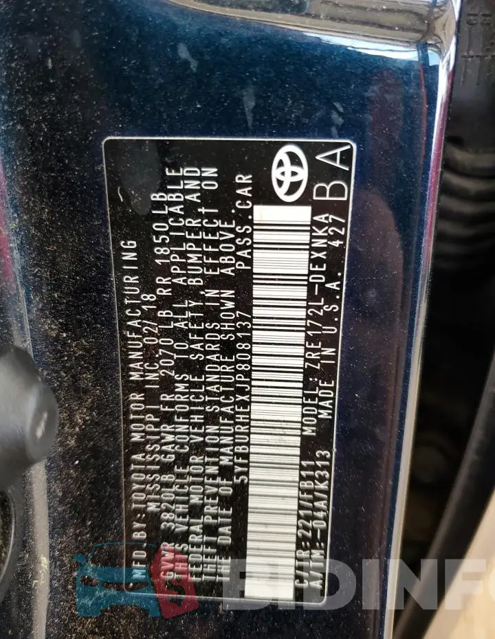 5YFBURHEXJP808137 Photo# 12