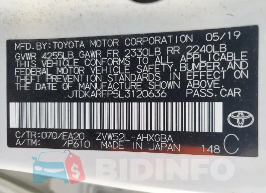 JTDKARFP5L3120636 Photo# 12