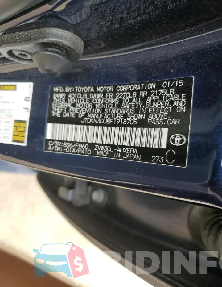JTDKN3DU8F1918705 Photo# 12