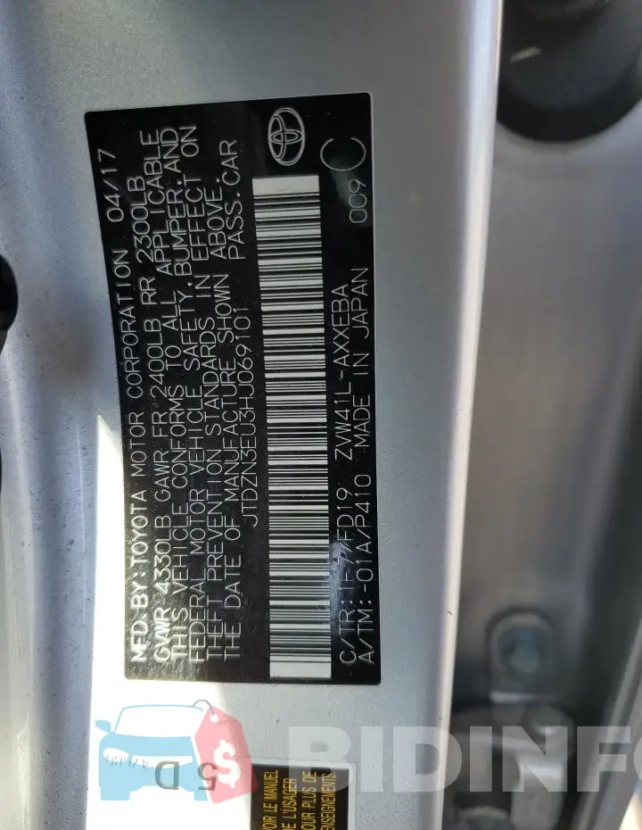 JTDZN3EU3HJ069101 Photo# 12
