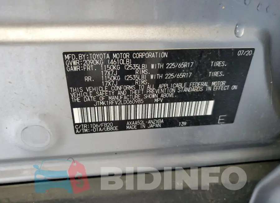 JTMK1RFV2LD060985 Photo# 13