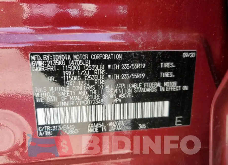 JTMN1RFV1MD072348 Photo# 13