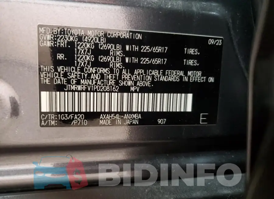 JTMRWRFV1PD208162 Photo# 12