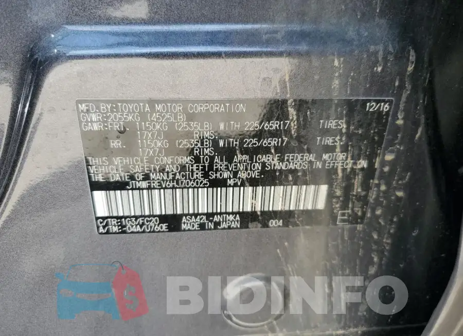 JTMWFREV6HJ706025 Photo# 13