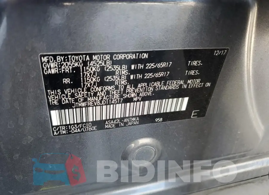 JTMWFREV8JD114517 Photo# 14