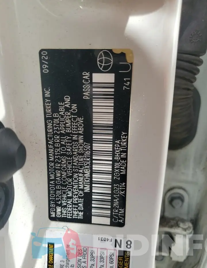 NMTKHMBX5LR116507 Photo# 12