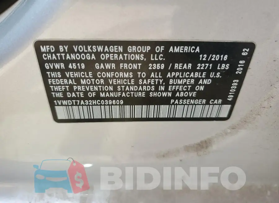 1VWDT7A32HC039609 Photo# 12