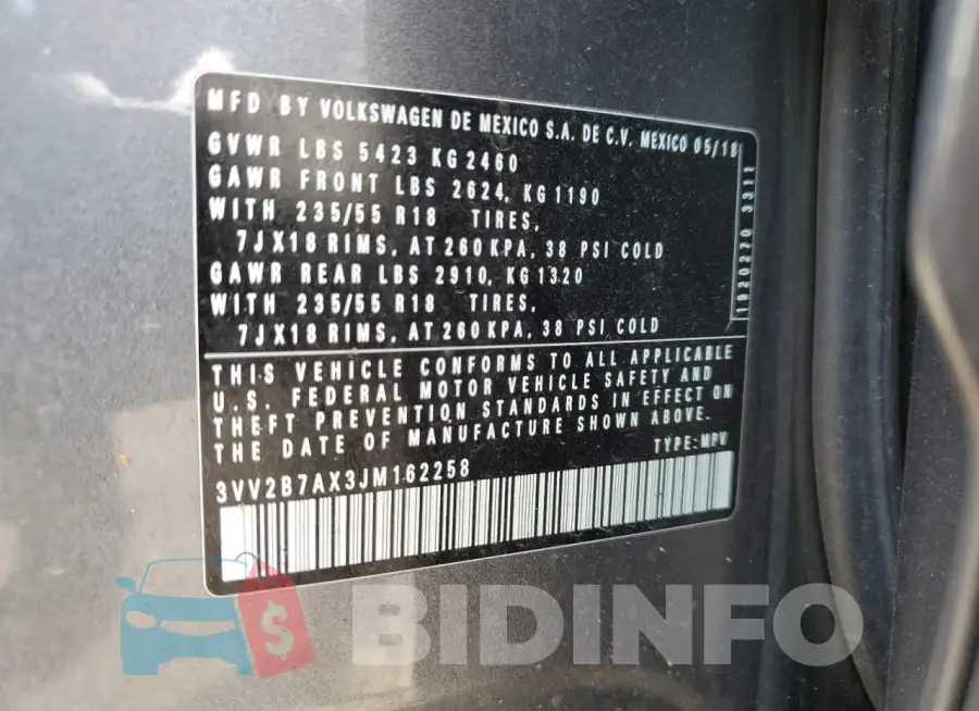 3VV2B7AX3JM162258 Photo# 14