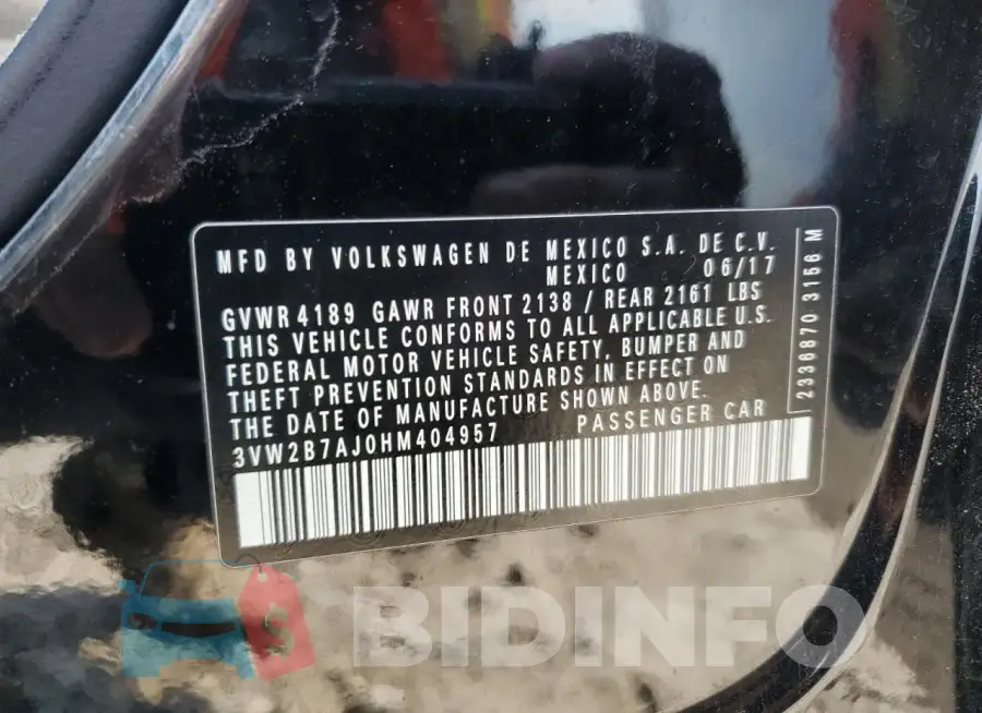 3VW2B7AJ0HM404957 Photo# 12