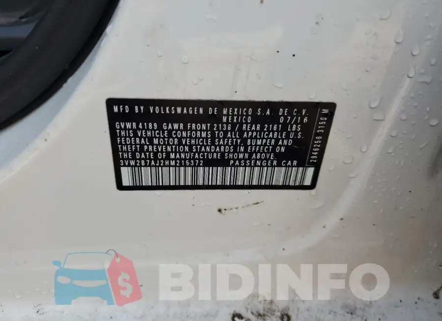 3VW2B7AJ2HM215372 Photo# 12