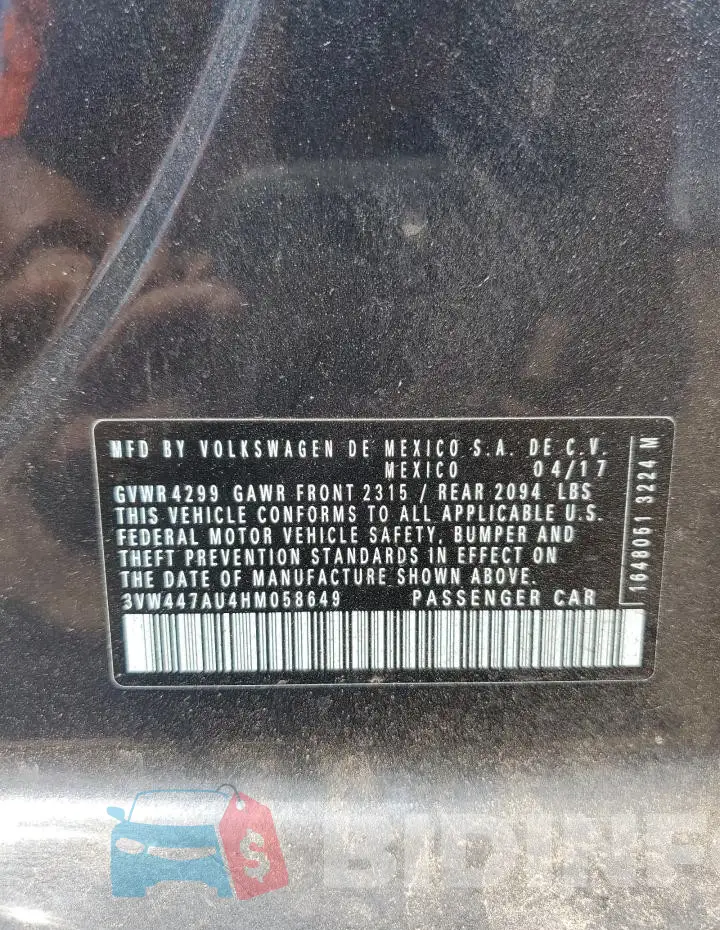 3VW447AU4HM058649 Photo# 13