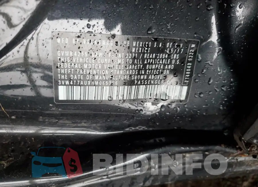 3VW4T7AUXHM065396 Photo# 12