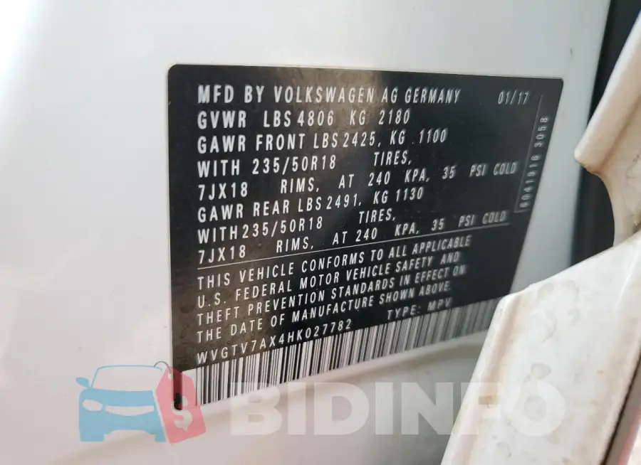 WVGTV7AX4HK027782 Photo# 13