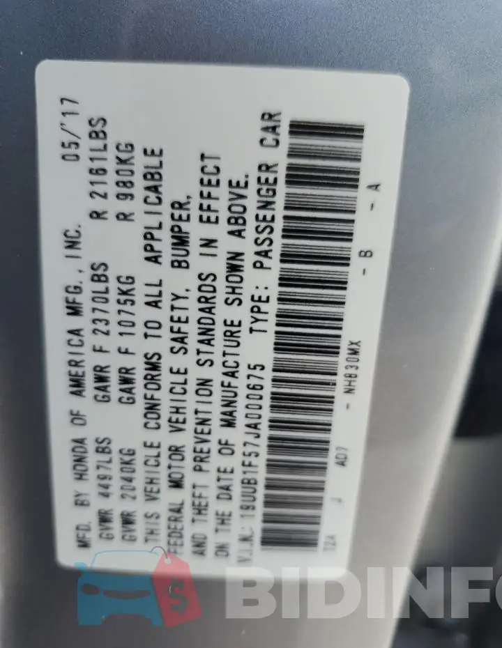 19UUB1F57JA000675 Photo# 12