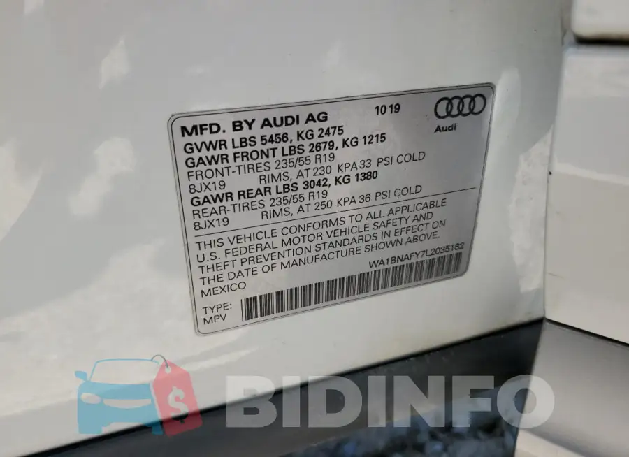 WA1BNAFY7L2035182 Photo# 13