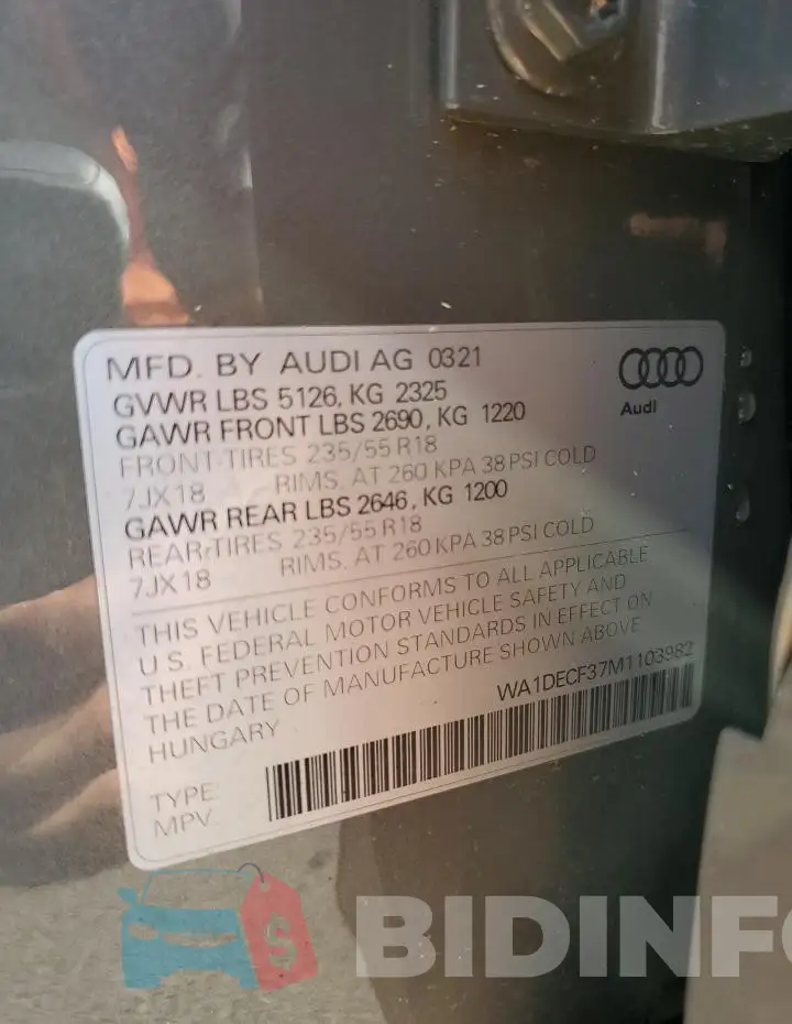 WA1DECF37M1103982 Photo# 13
