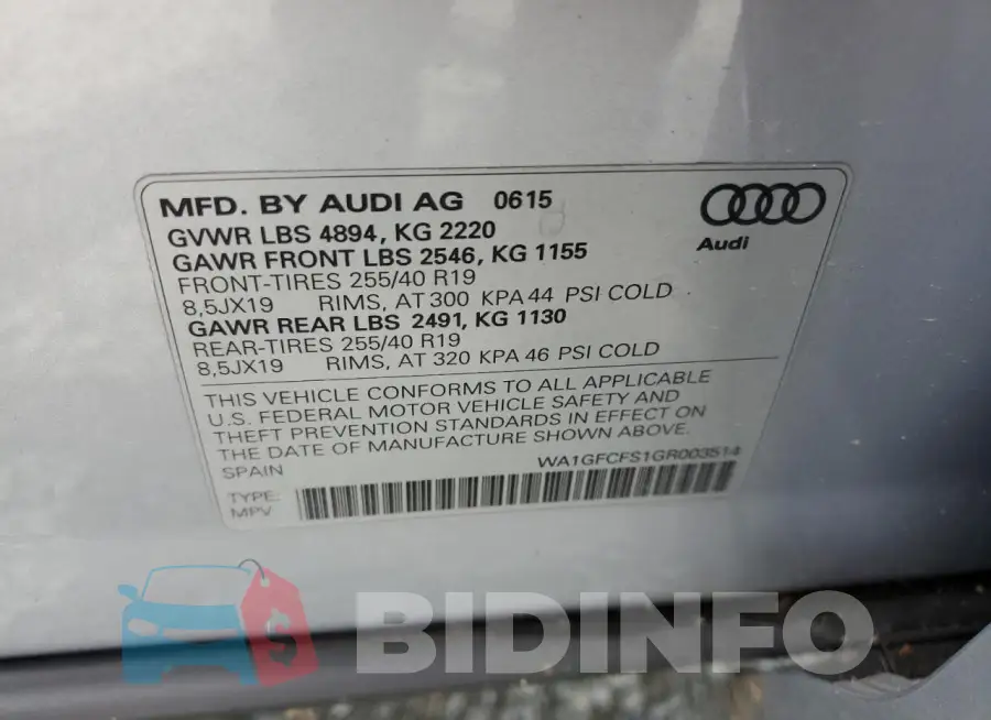 WA1GFCFS1GR003514 Photo# 12